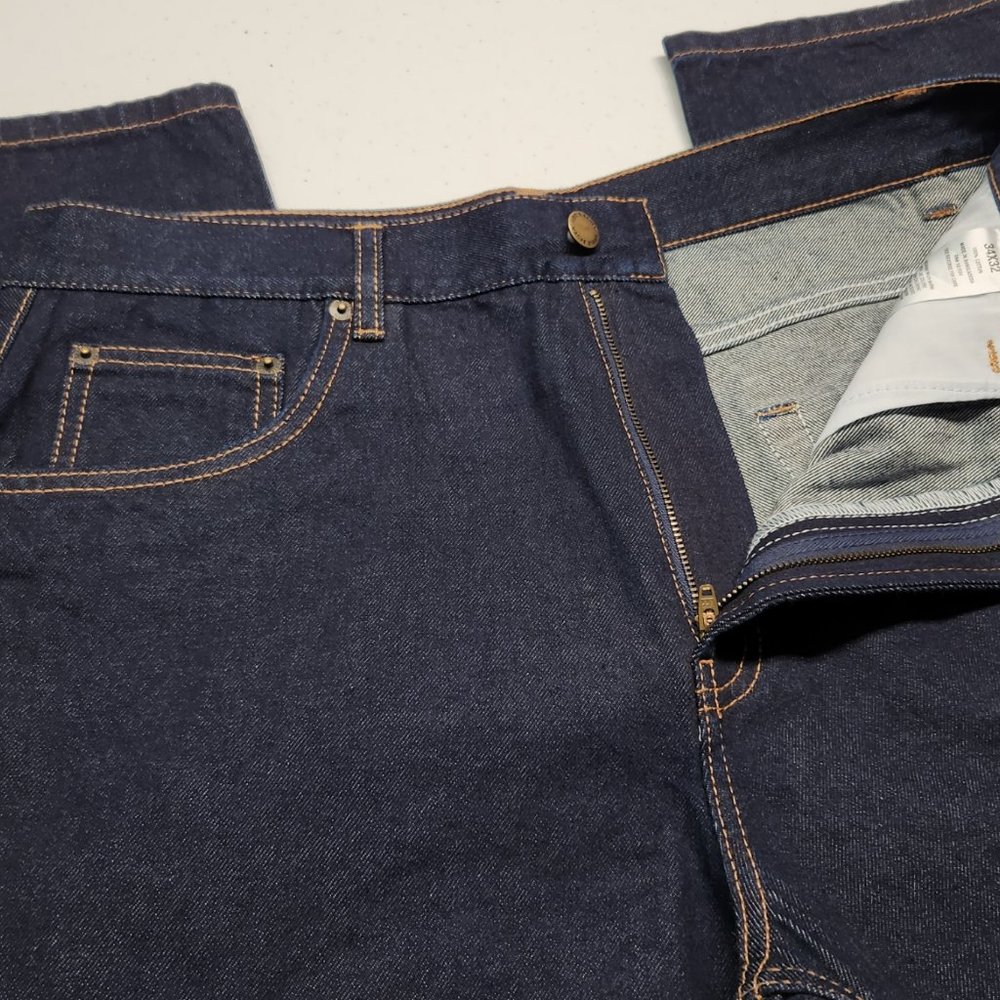 NEW Men's Eddie Bauer Workwear Dark Blue Relaxed Jeans size 33x32